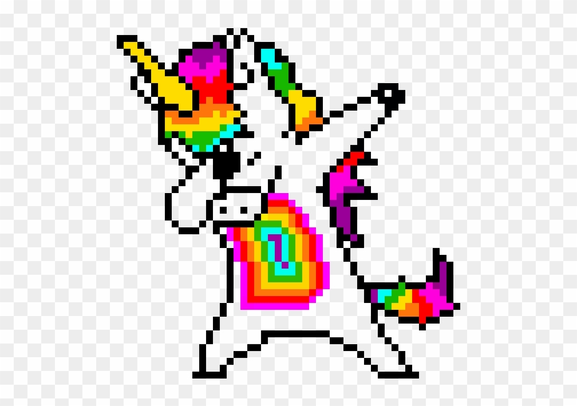 Da Da Da Dab - Facile Licorne Pixel Art #1419170