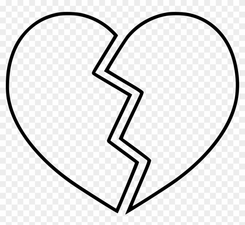 broken heart black and white png
