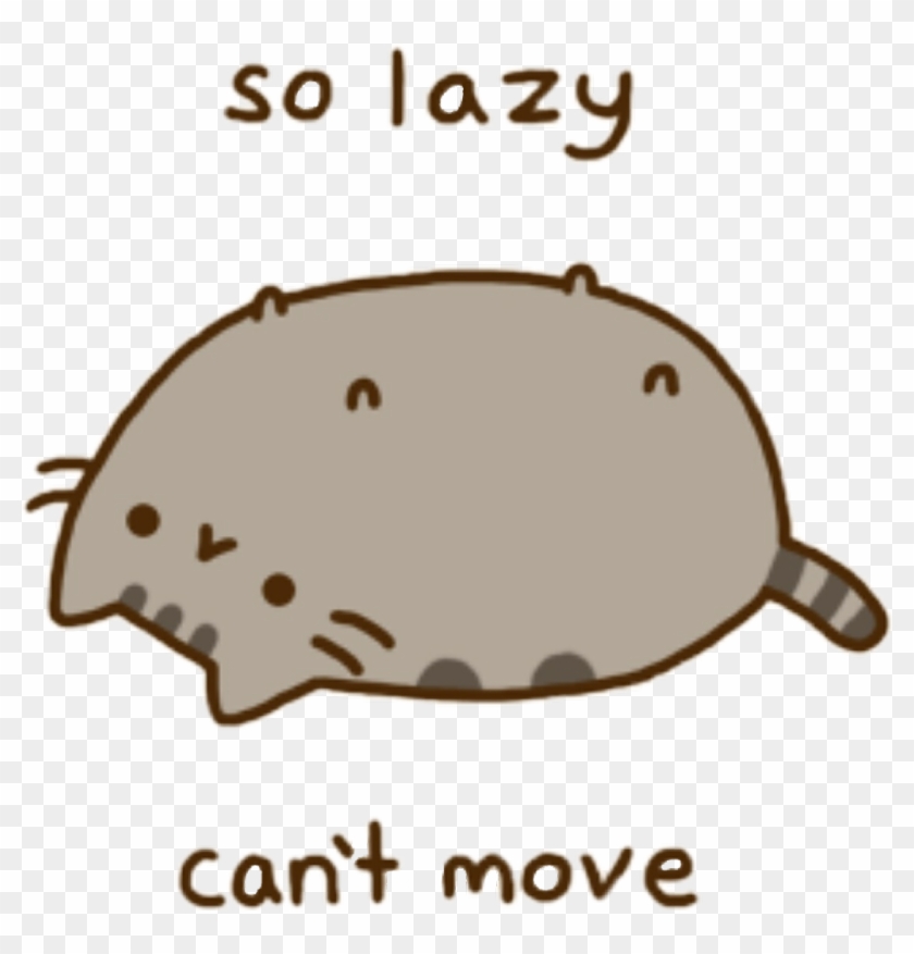 Lazy Cat Jpg Transparent - Pusheen The Cat So Lazy Can T Move #1422442