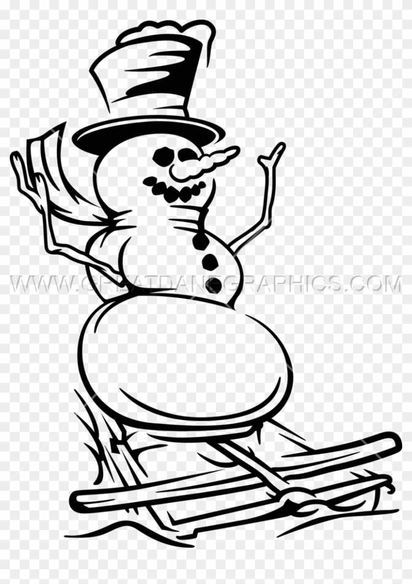 Sledding Frosty - Illustration #1425881