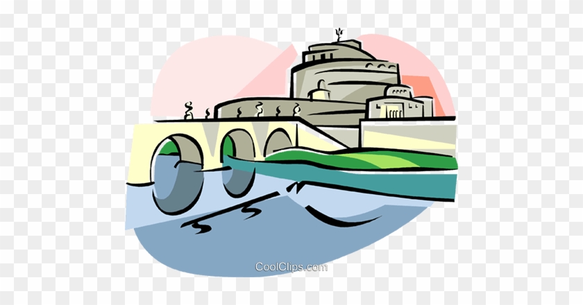 Rome Ponte Sant'angelo Royalty Free Vector Clip Art - Ponte Sant'angelo #1427275