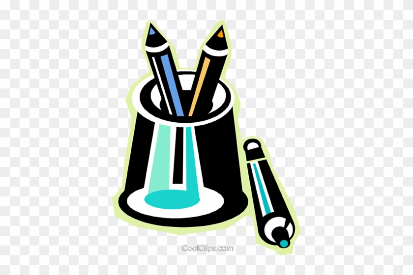 Pencil Holder With Colored Pencils Royalty Free Vector - Message - Free ...