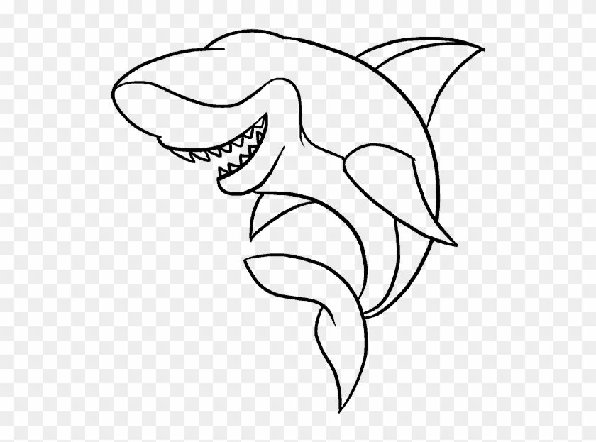 How To Draw A Cartoon Shark Step - Drawing #1429709