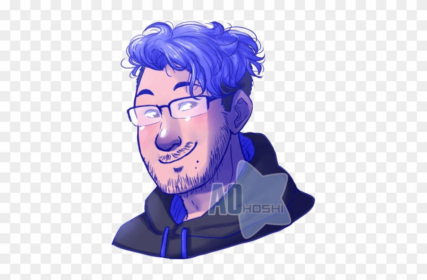 Aohoshiart Loving Mark - Markiplier Blue Hair Fanart #1433256