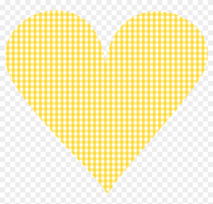 Free Scrap Yellow Plaid Heart Png - Yellow Heart Transparent Background #224285