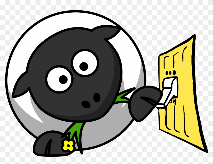 Pin Light Switch Clipart - Sheep Electrician #224391