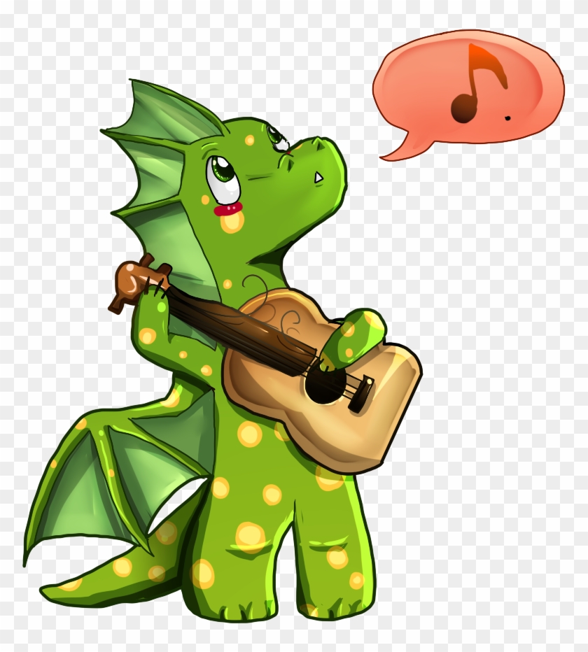 Play The Guitar For Us Dragon By Lohiaxel On Clipart - Dragon Playing Guitar #1436389