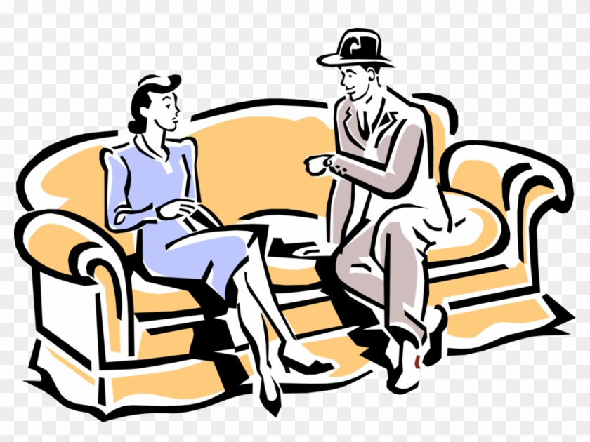 Couple Having A Conversation Royalty Free Vector Clip - Person #1436506