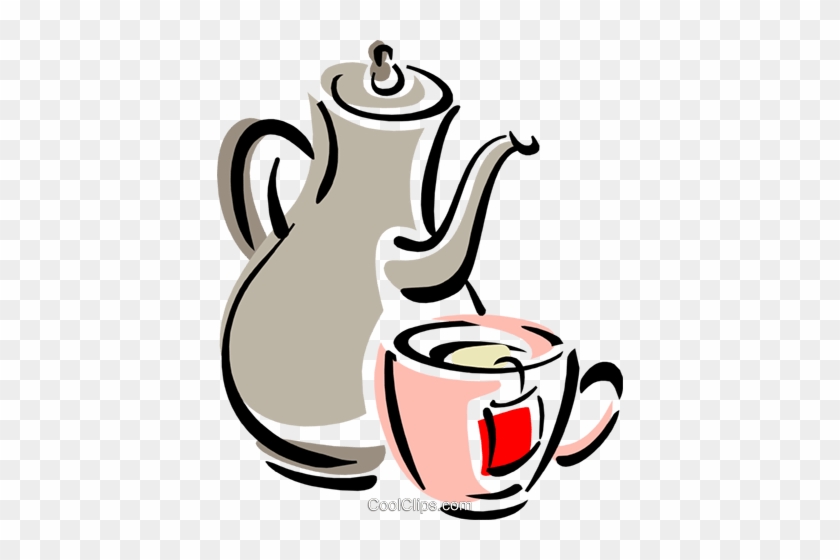 Teapot And Cup Royalty Free Vector Clip Art Illustration - Xícara Png #1436820