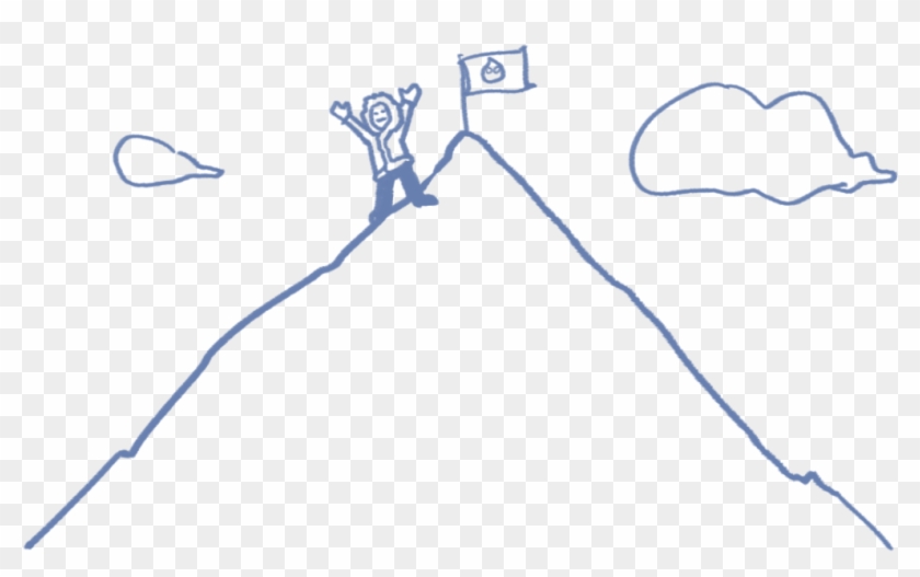 Doodle Of Person Climbing Mountain - Silver Lining Png #1438653