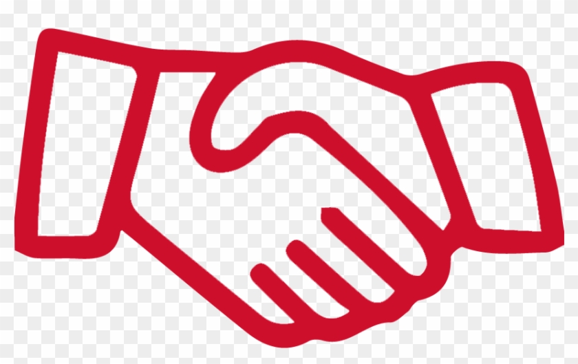 Black And White Download Support - Shake Hands Icon Red #1439323