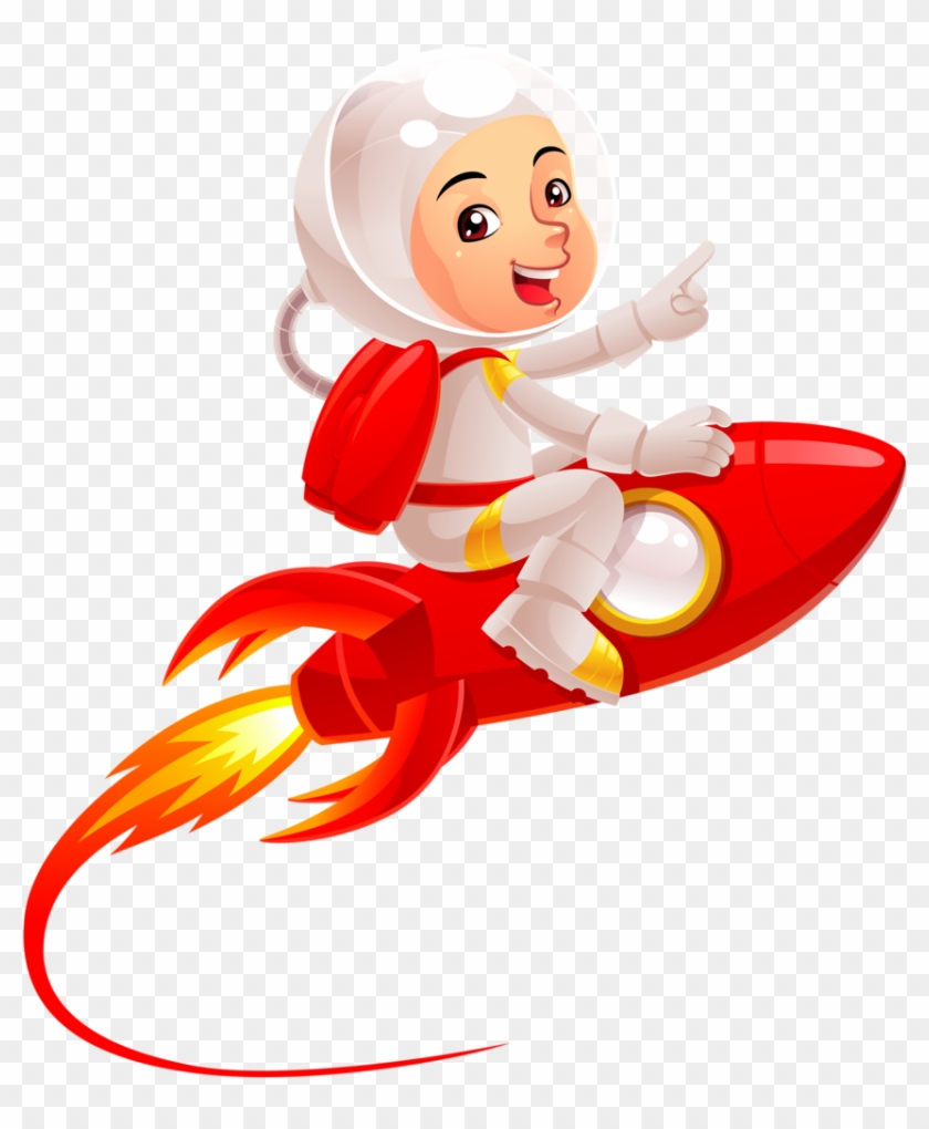 Universe Clipart Outter - Мальчик На Ракете #1441470