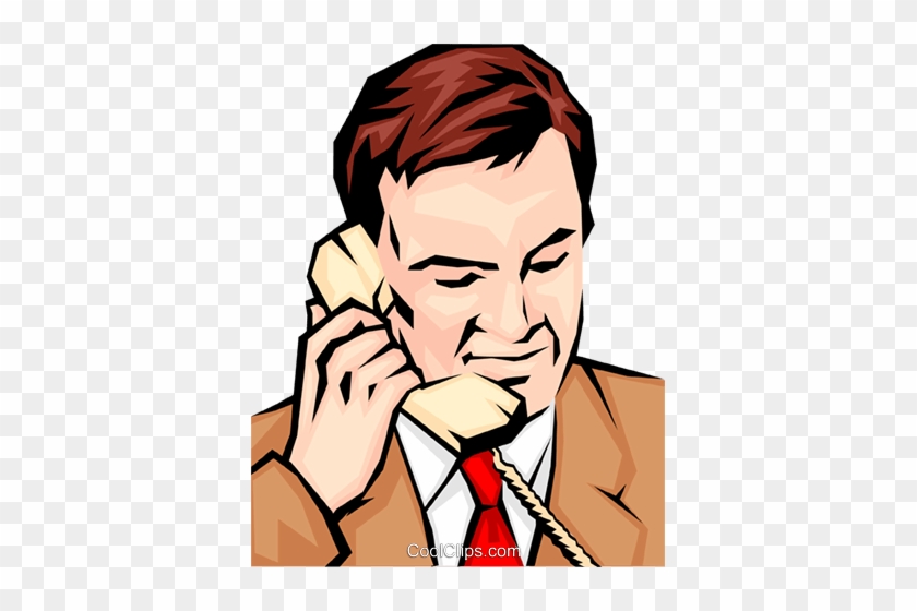 Businessman Royalty Free Vector Clip Art Illustration - Persona Atendiendo El Telefono #1446947