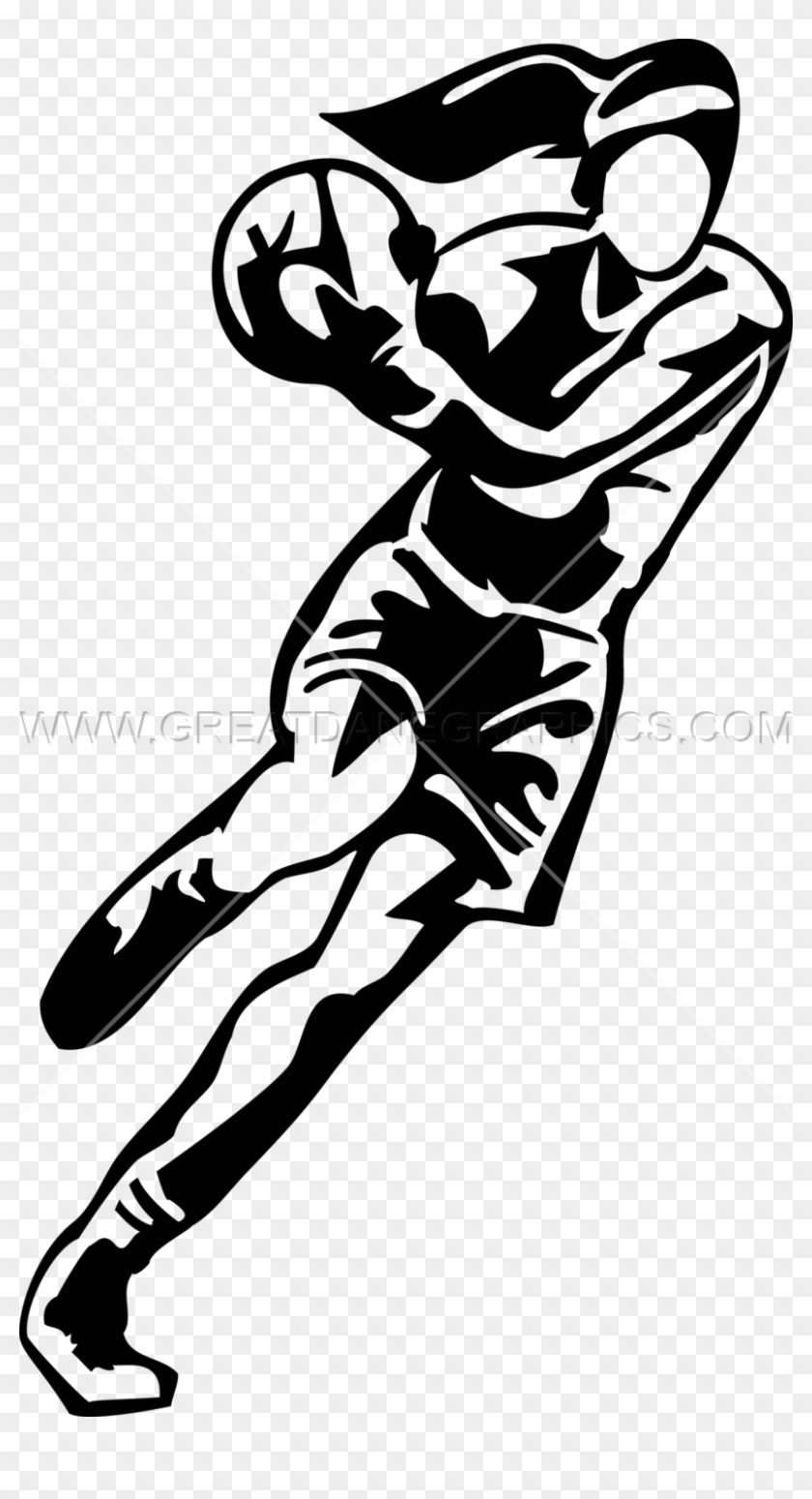 girls basketball player clipart black and white