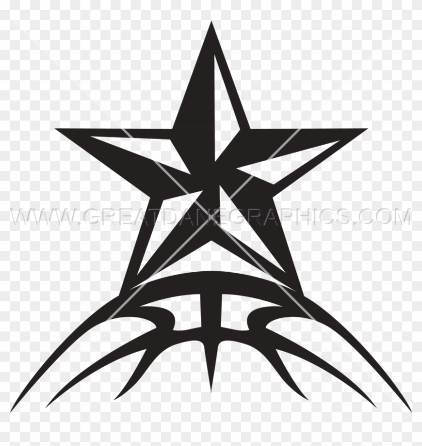 Star On Top Of Basketball - Star Decal #1451911