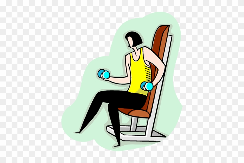 Woman Lifting Dumbbells Royalty Free Vector Clip Art - Clip Art #1457733