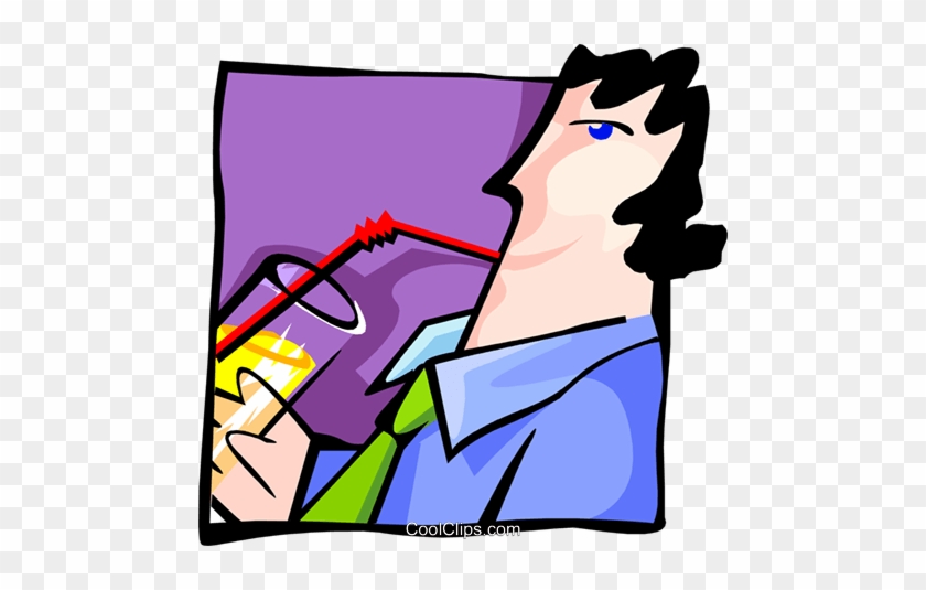 Modern Man Drinking From Straw Royalty Free Vector - Modern Man Drinking From Straw Royalty Free Vector #1459667