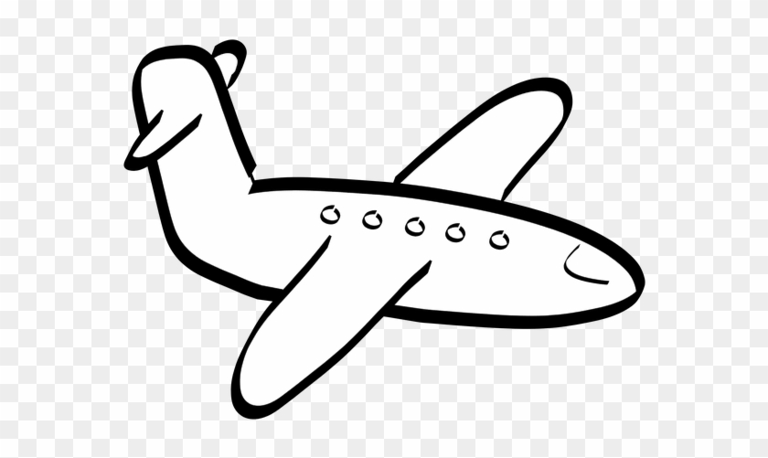 Graphic Library Library Aeroplane Pictures For Colouring - Cartoon Airplane Black And White #1464824