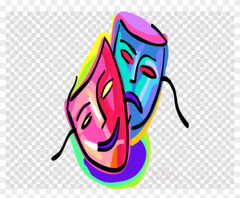 Rainbow Comedy Tragedy Masks Clipart Theatre Drama - Rainbow Comedy Tragedy Masks #1469367