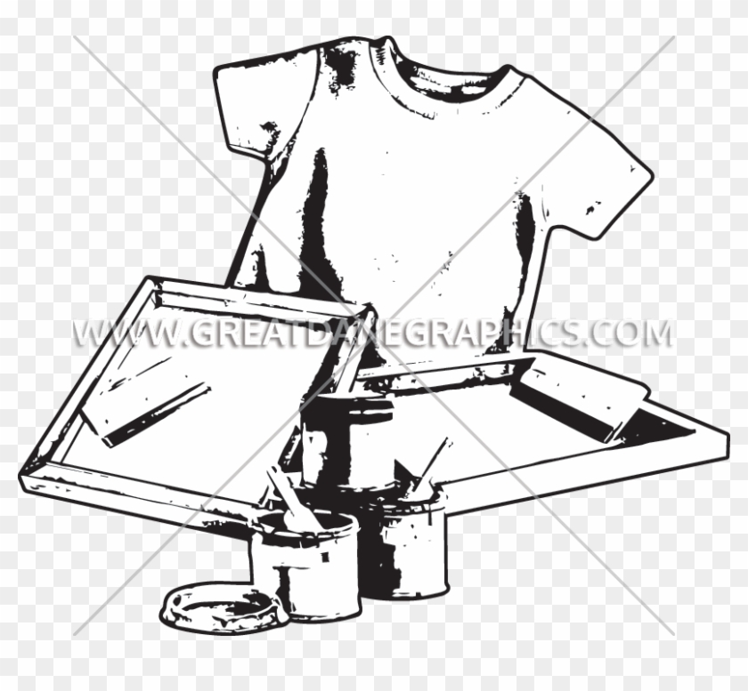 Clipart For Screen Printing - Screen Printing Clipart Black And White #1470010