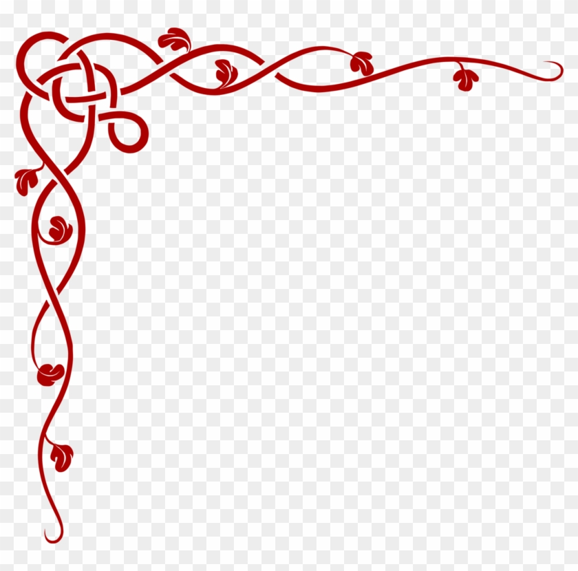 Decorative Arts Quilling Download - Corner Border Png Red #1470791