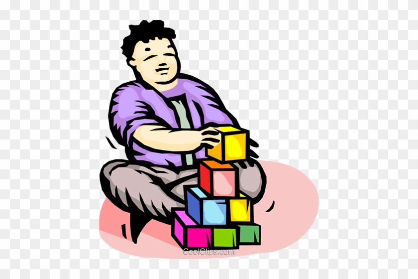 Child With Building Blocks Royalty Free Vector Clip - Child #1472447