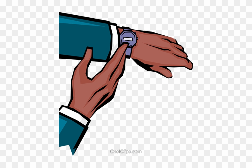 Hands Checking Time Royalty Free Vector Clip Art Illustration - Hands Checking Time Royalty Free Vector Clip Art Illustration #1475775