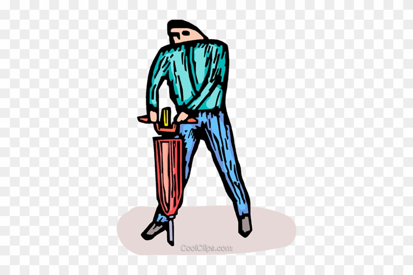 Person Operating A Jackhammer Royalty Free Vector Clip - Person Operating A Jackhammer Royalty Free Vector Clip #1502237