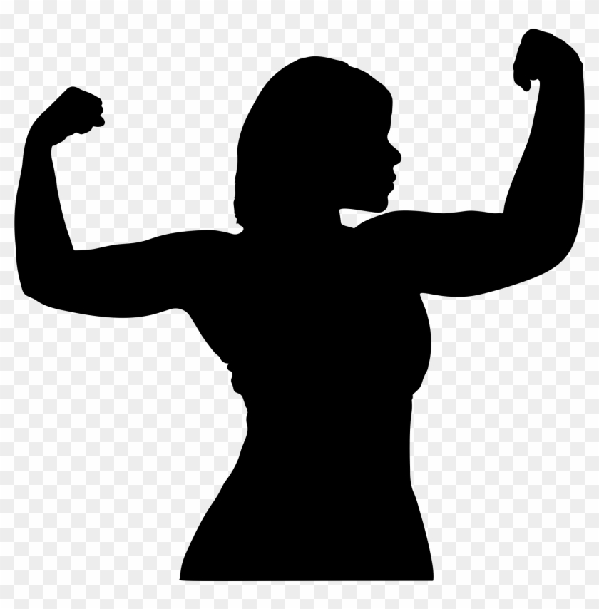 Clipart Female Athlete Flexing Silhouette Png Svg Woman - Clipart Female Athlete Flexing Silhouette Png Svg Woman #1502554