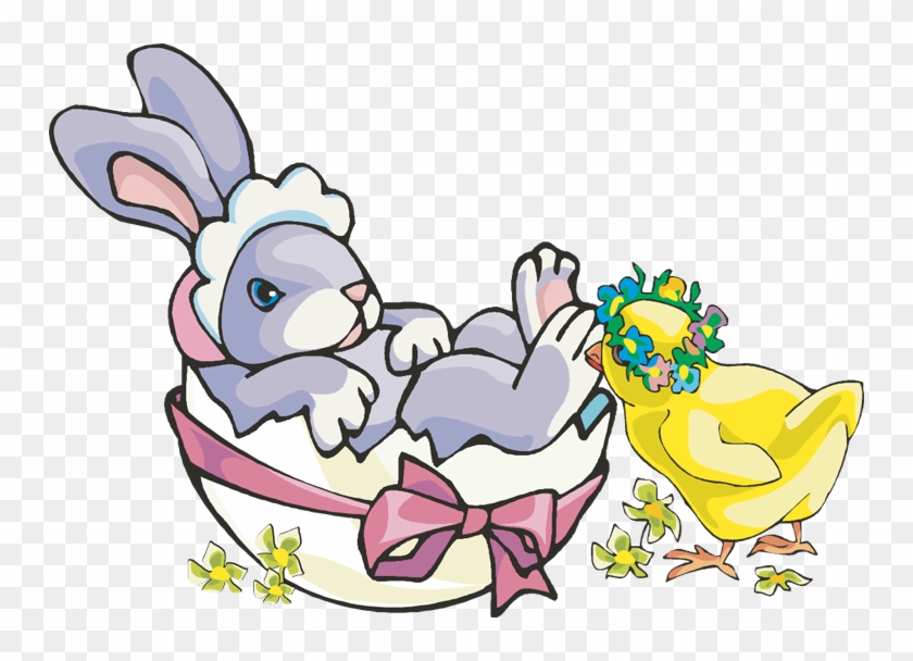 Bunny Chick Easter Clipart - Easter Bunny And Chick Clipart #236144