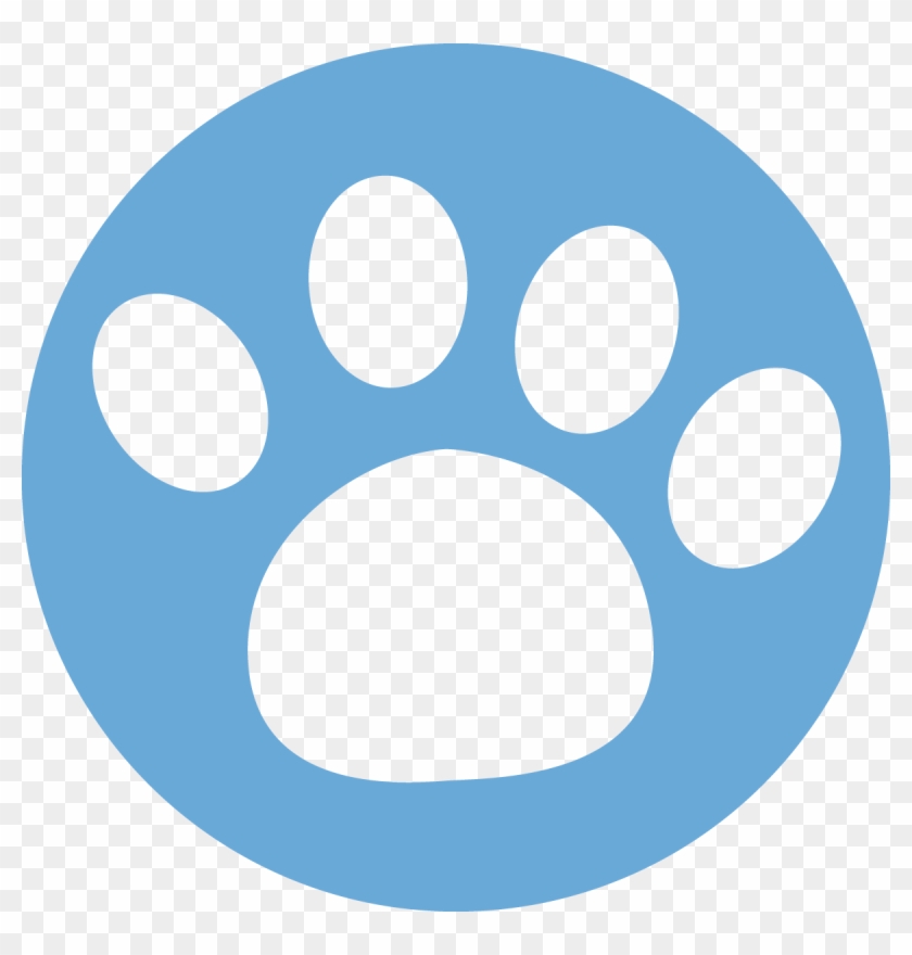 Blue Paw In Circle #236262