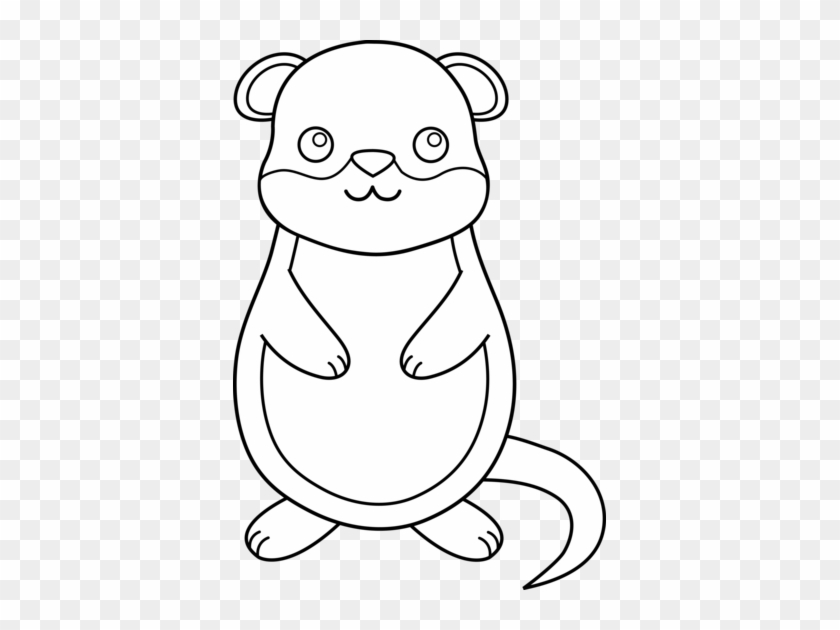 Cute Colorable Groundhog Free Clip Art - Groundhog - Full Size PNG