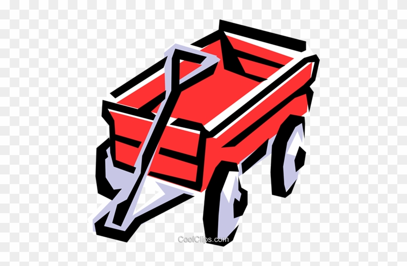 Red Wagon Royalty Free Vector Clip Art Illustration - Red Wagon Royalty Free Vector Clip Art Illustration #1511367