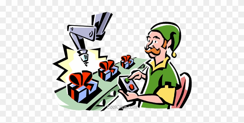 Elf Working On The Toy Assembly Line Royalty Free Vector - Elf Working On The Toy Assembly Line Royalty Free Vector #1513410