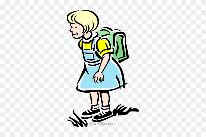 Child Going To School Royalty Free Vector Clip Art - Child Going To School Royalty Free Vector Clip Art #1518410