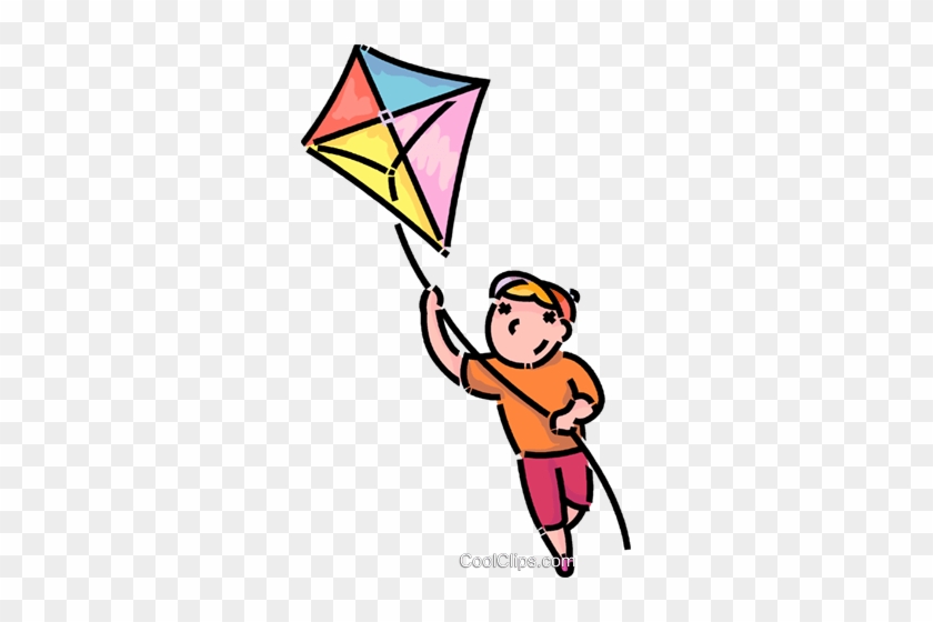 Boy Flying A Kite Royalty Free Vector Clip Art - Boy Flying A Kite ...