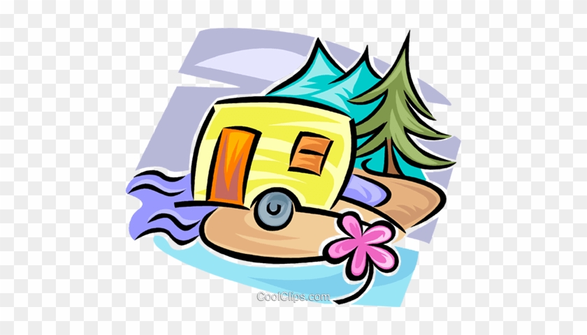 Camping Trailer Royalty Free Vector Clip Art Illustration - Camping Trailer Royalty Free Vector Clip Art Illustration #1527122