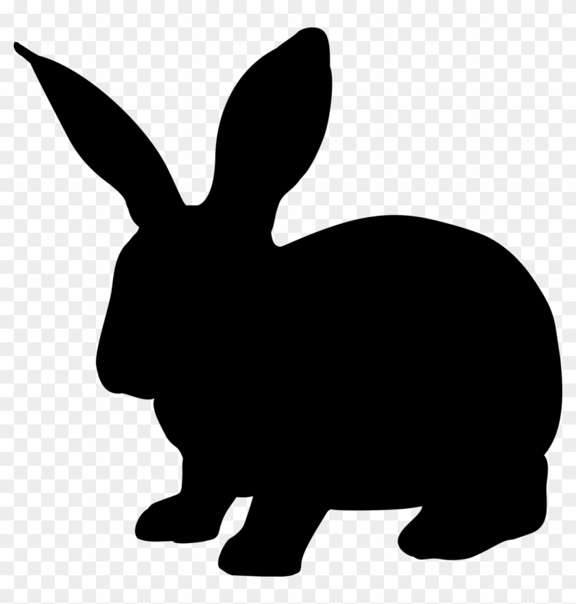 Hase Clipart Schwarz Weiß - Rabbit Silhouette - Free Transparent PNG