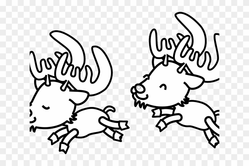 Monochrome Clipart Reindeer - Monochrome Clipart Reindeer #1536416