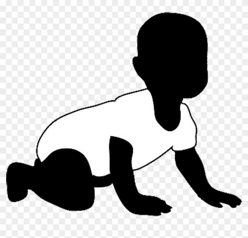 black baby crawling clip art