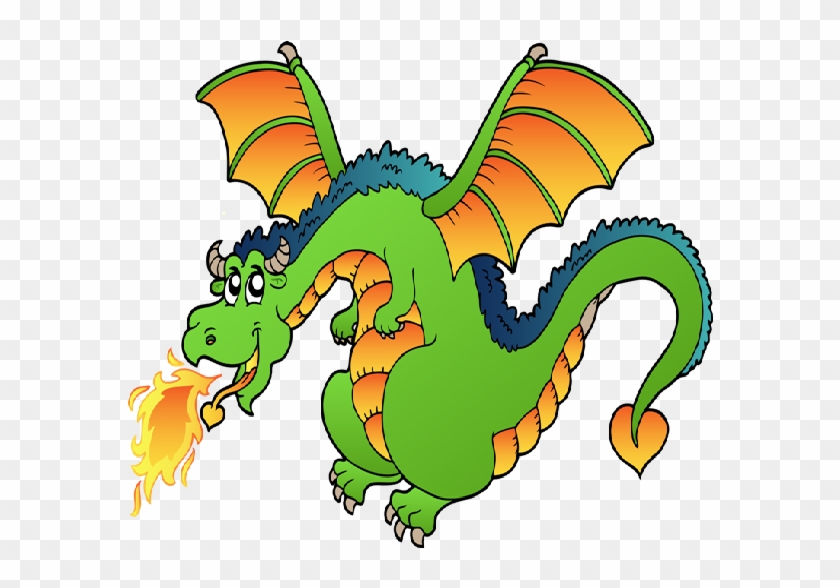 Cute Cartoon Dragon Clip Art - Dragon Breathing Fire Clipart - Full ...