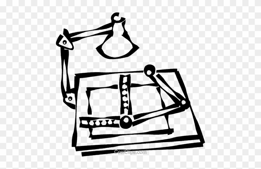 Drafting Table With A Light Royalty Free Vector Clip - Drafting Table With A Light Royalty Free Vector Clip #1558232