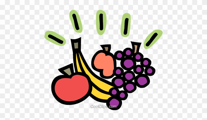 Grapes Apple Banana And Peach Royalty Free Vector Clip - Grapes Apple Banana And Peach Royalty Free Vector Clip #1559105