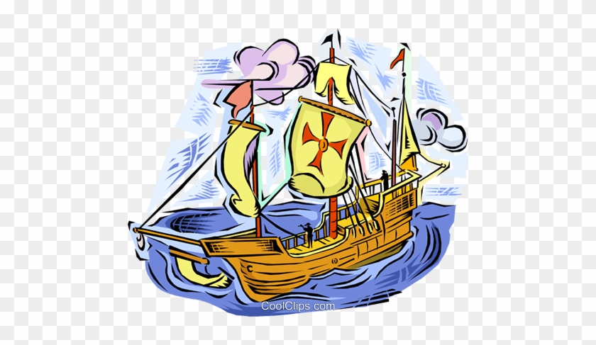 Tall Ship Royalty Free Vector Clip Art Illustration - Tall Ship Royalty Free Vector Clip Art Illustration #1565666