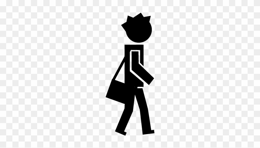 Student Walking With A Bag Vector - Student Walking With A Bag Vector #1578186