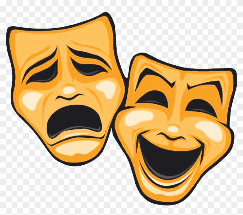 Dinner Theatre Clipart - Theatre Masks Comedy Trag