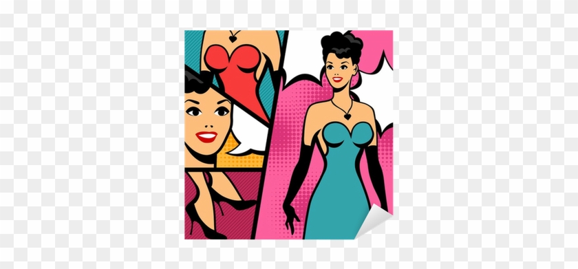 Illustration Of Retro Girl In Pop Art Style - Illustration Of Retro Girl In Pop Art Style #1586521