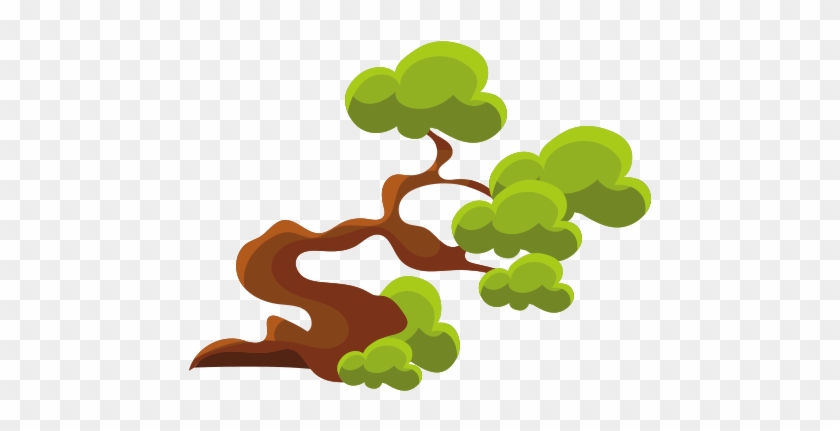 Green Crooked Tree Bonsai Miniature - Crooked Tree Clipart #1590081