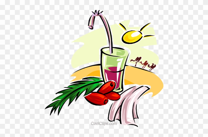 Tropical Drink Royalty Free Vector Clip Art Illustration - Tropical Drink Royalty Free Vector Clip Art Illustration #1592386