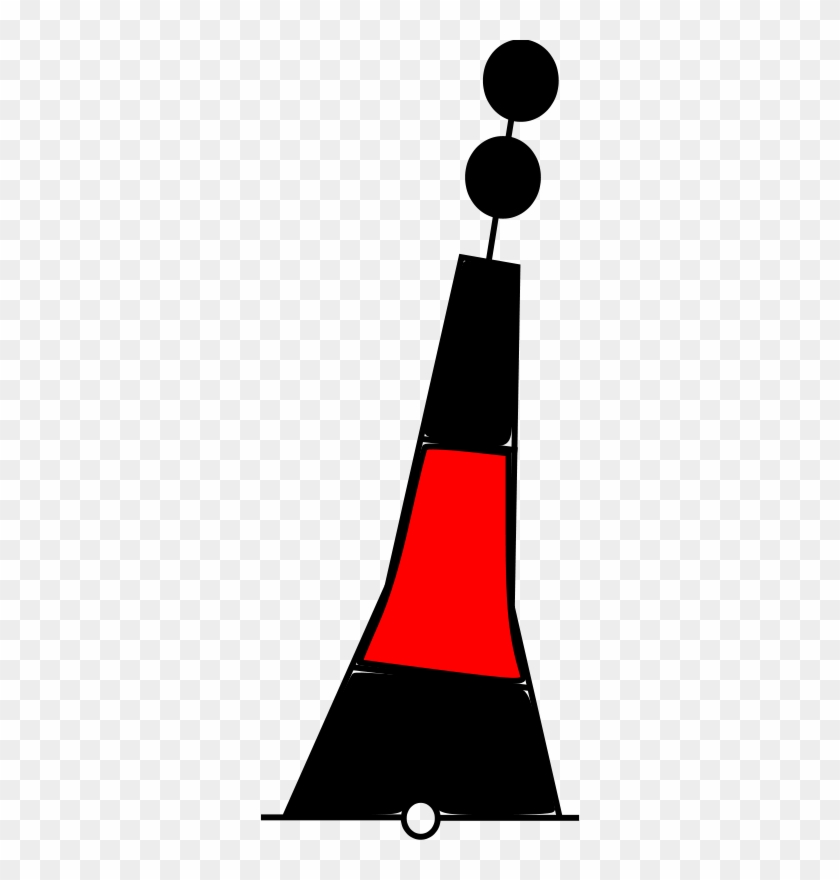 Buoy Black Red Black Clip Art - Red And Black Buoy #1593824